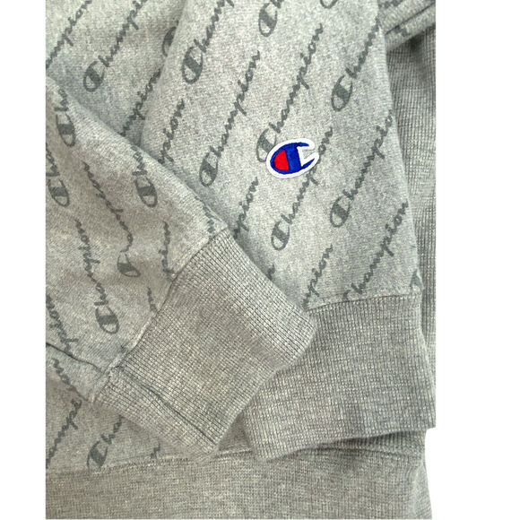 VTG Champion Reverse Weave Sweatshirt XL All Over Spellout Gray Crewneck Street - Picture 7 of 12